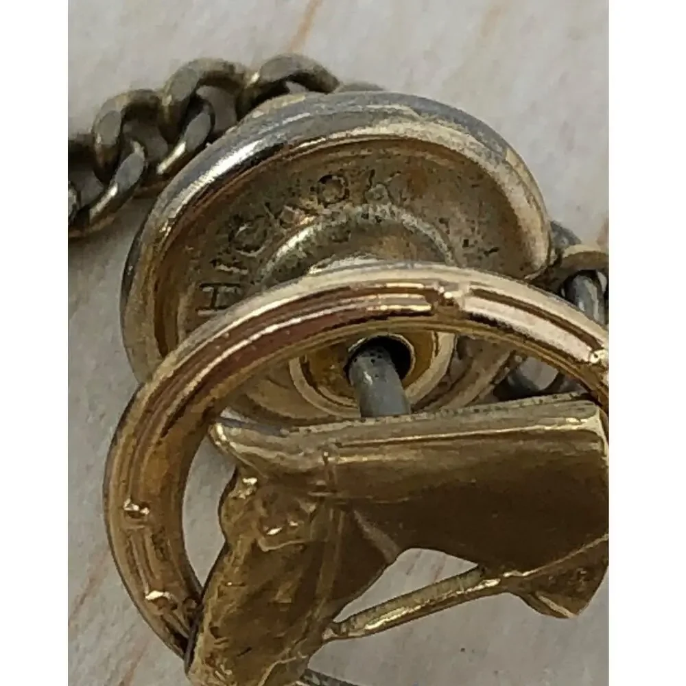 Vintage Equestrian Horse Cufflinks & Tie Pin Set by Hickok USA